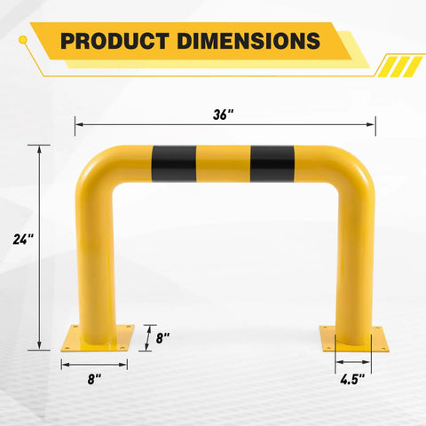 Beefy Heavy Duty Steel Machine Guard Barrier For Industrial Safety Rail 36 Inch Length By 24 Inch Height High Profile Guard Rail