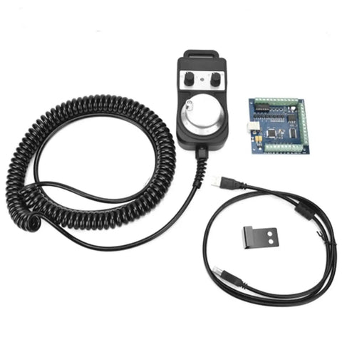 Green 4 Axis 100KHz USB Interface Board Motion Control Card With Pendant Handwheel MPG For CNC Machining, Gearhead Approved, controller components