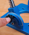 Knockout Accuracy Portable Drill Guide And Angle Drill Jig For Perfectly Straight Holes Every Single Time showing adjustable angle dial.