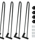 28 Inch Hairpin Table Legs Set Of 4 Heavy Duty Metal Mid Century Modern Dining And End Tables For DIY Projects with screws and protectors