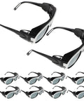 Heavy Duty Welding Safety Glasses With 10 Spare Lenses, black frame, snug fit, reliable protection during grinding.