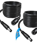 2 Pack 10 Foot DC Power Extension Cables 5.5mm x 2.1mm Heavy Duty 12V Extension Lead for security cameras CCTV IP routers and LED strips
