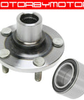 Front Wheel Bearing And Hub Assembly With Five Lugs For Subaru Baja Forester Impreza Legacy And Outback Fits 1990s Through 2008 Heavy Duty Replacement Reduces Noise And Vibration For Smooth Ride, showing metallic assembly with lugs and bearing.