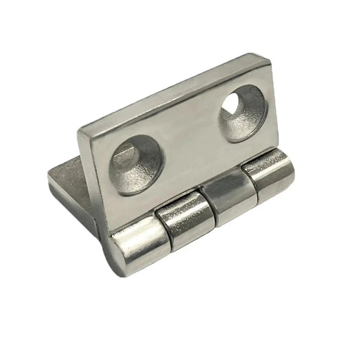 Stainless Steel T-Hinge Door Cabinet Brace Machine Hardware CL50 Heavy Duty 1Pcs close-up view of hinge with two holes.