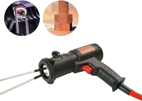 Handheld 1500W Induction Bolt Remover For Gunked Up Fasteners Flameless Heater close-up showing handle and coils.