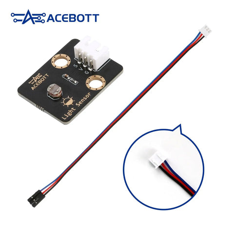 Six Pack LDR Light Sensor 5516 Photoresistor LM393 3 Pin 3.3 to 5V Compatible With Arduino and ESP32 Easy Plug with XH254 Quick Connect Cables and Slot Style Mount, LDR module with cable