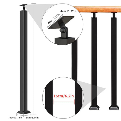 Tough As Nails Black Metal Stair Railing Spindles Crafted From Premium Wrought Iron Balusters for Indoor and Outdoor deck installation.