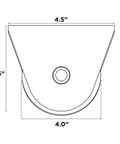 Badass Heavy Duty Galvanized 4 Inch V Groove Wheel With Precision Bearing For Smooth Sliding Gate Track 800 Pound Load Rating dimensions diagram