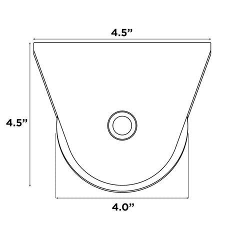 Badass Heavy Duty Galvanized 4 Inch V Groove Wheel With Precision Bearing For Smooth Sliding Gate Track 800 Pound Load Rating dimensions diagram