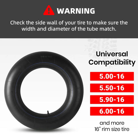 Heavy Duty 6.00-16 Inner Tubes for Tractors, Trailers, Trucks and More, 600-16 Tire Replacement with TR15 Valve Stems, Durable Butyl Rubber, 2 Pack, Farm Ready, Truck Grade, Utility and Heavy Equipment.