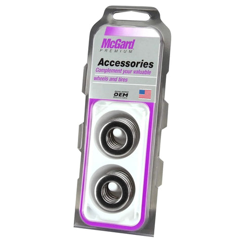Front view of McGard 78713 stainless steel Cragar center-hole mag washers, pack of 10, silver.