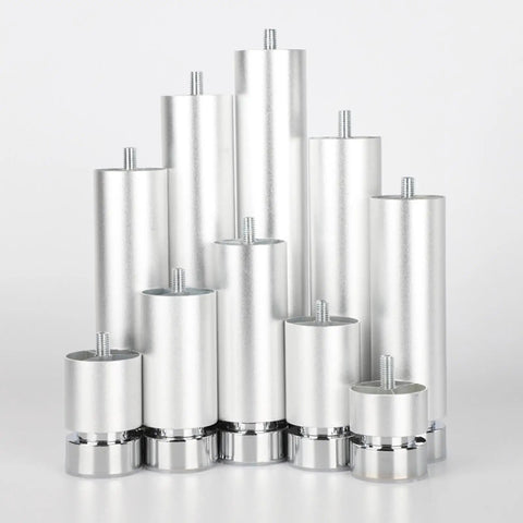 4x Heavy Duty Adjustable Metal Furniture Legs For Sofas Tables Beds And Wardrobes 8cm Height 10mm Screw Hole Leveling Feet