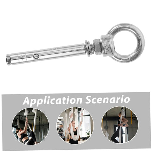 Stainless Steel Eye Bolts Hanger Kit For Heavy Duty Lifting And Hanging Expansion Bolts With Snap Hooks Five Piece Set, stainless steel eye bolt with expansion sleeve and ring
