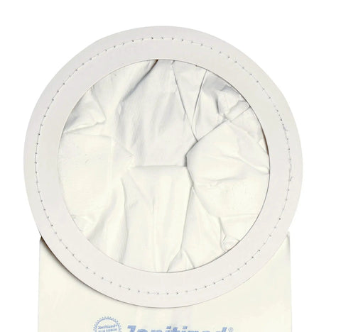 Close-up of Heavy Duty Premium Replacement Commercial Vacuum Bag For Windsor VP6 Backpack Vacuum Cleaners Two Ply Micro Filter opening.