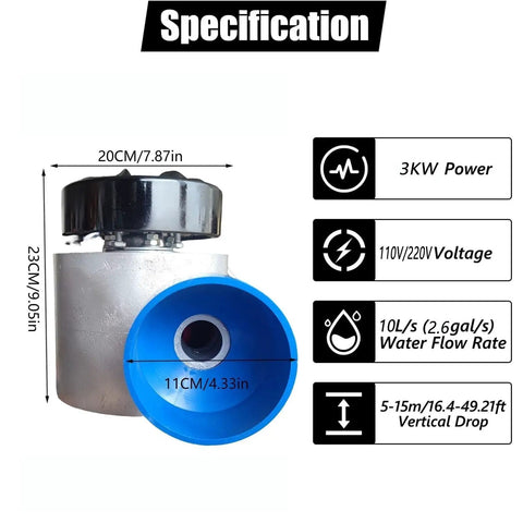 3000W Water Turbine Hydro Power System With Voltage Regulator For Off Grid And Backup Power 110 To 230 Volt Output Low Speed