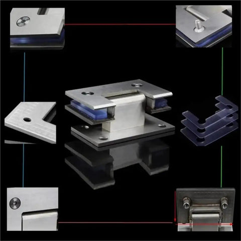 Heavy Duty Stainless Steel Glass Door Hinges 2 Pack For Cabinets And Showcases No Fuss Install And Smooth Operation Rust Proof Bathroom