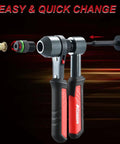 Pro Grade Rivet Nut Tool Kit With Nutsert Gun showing easy and quick mandrel change for auto body projects