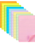 9 Pack 4x6 Inch Lined Sticky Notes With 35 Sheets Per Pad, Pastel Colors Memo Pads for Office and Home displayed in overlapping layers