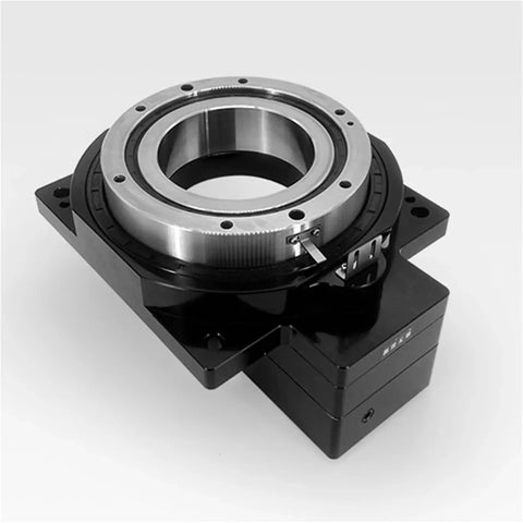 Th450 Heavy Duty Turntable Rotary Actuator With Hollow Rotating Platform And 10 To 1 Gearbox Ratio, showcasing the solid design and input shaft.