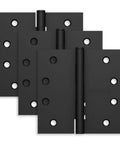 Top Shelf 4 Inch Square Corner Door Hinges In Clean Matte Black Finish Pack Of 3 Built Tough Steel with pinned design.