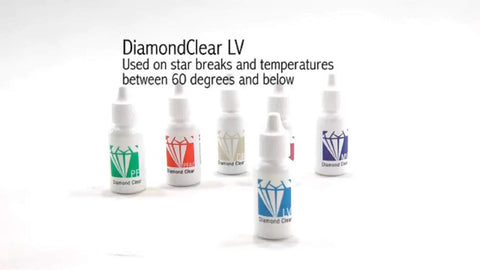 DiamondClear Windshield Repair Resin LV Clear Auto Glass Filler For Chips Cracks And Star Breaks With UV Inhibitors Nano Fluid Bonding For A Quick Durable Windshield Fix 30cc bottles displayed.