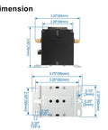 Dimensions of 3 Pole 24V AC 40A Heavy Duty HVAC Contactor for Condenser and Compressor Replacement UL Listed with measurements
