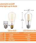 Outdoor No Brainer Dusk To Dawn LED Bulb With Photocell Sensor Auto On Off 8W 800lm 60W Equivalent Edison comparison