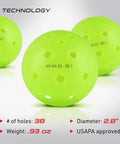 Pro S1 Outdoor Pickleball Ball For Tournament Play Crack Resistant 38 Hole Design With Advanced Aerodynamics USAPA Approved Durable 4 Pack