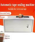 Smart Auto Tape Cutter Machine With Adjustable Sealing Length For Fast Small Box Packing, Secure Toy And Hardware Shipping That Cuts Like A Total Champ Today, stainless steel body, fits 1.6-2.5cm tape.
