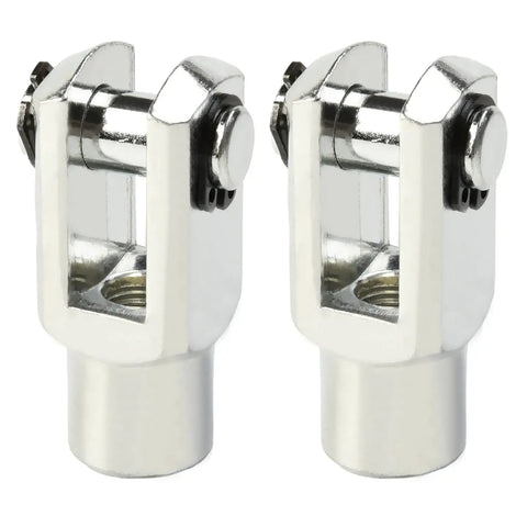 Two Pack Air Cylinder Rod Clevis End Y Connector 52mm Length M10x1.25 Female Thread Iron Heavy Duty Joint For Pneumatic Cylinders Linkage Easy Install And Durable Performance, two silver clevis ends