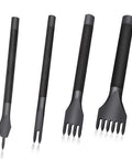 4 Piece Leather Stitching Punch Set With 1 2 4 6 Prongs, Hole Punch Tools For Leather Crafting in metal with textured handles