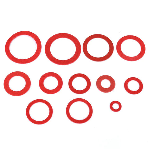 Heavy Duty Red Steel Paper Insulation Washers Kit With 600 Pieces In 9 Sizes For Transformer And Electrical Appliances Pro Grade Elastic And Abrasion Resistant Washers For Better Insulation And Secure Mounting, assorted red washers