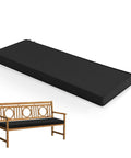 Outdoor Bench Cushion For All Weather Use, Waterproof, Fade Resistant, Non Slip Pad With Removable Cover, Fits Garden Benches, 48x18x3 Inches, Black
