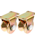 Two Pack Beefy Heavy Duty Steel Pulley Block Swivel Wheel Set For Sliding Doors Track Systems Barn Gates And Garage Applications V Shaped Groove Wheel Replacement Part