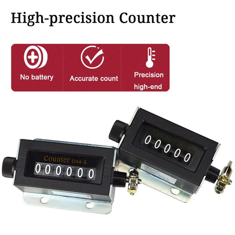 Two Pack Mechanical Counter Kit With One 0-99999 Five Digit Manual Tally And One 0-999999 Six Digit Manual Counter on display