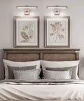 Awesome Adjustable Dimmable LED Picture Light With Swing Arm In Brushed Nickel For Lighting Up Artwork Paintings And Hallway Accent In Warm White 3000K Hardwired Full Metal Build That Rotates To Any Position You Want above bed with botanical art