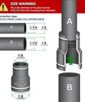 Flexible PVC Reducing Coupling With Stainless Steel Clamps One And A Half Inch By One And A Quarter Inch Black DWV Piping Fitting Diagram