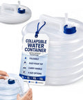 Collapsible Water Container With Spigot For Camping, RV, Hiking, Travel, And Emergency Prep shown folded with easy flow tap.