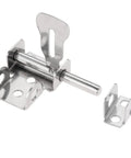 Top Shelf Stainless Steel Slide Latch Bolt Hasp Door Lock Anti Theft Gate Hardware For Cabinets And Chests, heavy duty silver finish.