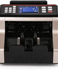 Heavy Duty Automatic Money Counter With UV IR MG Fake Bill Detection Variable Speed Cash Counting Machine featuring a large LED display.
