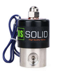 Stainless Steel 1/4 Inch Electric Solenoid Valve 12V DC Normally Closed With Viton Seals, industrial-grade, front view