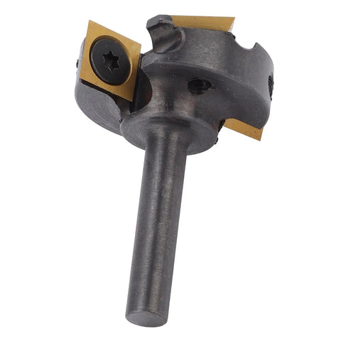 Top Tier High Performance Slab Flattening Router Bit For CNC With 1 3/8 Inch Cut Diameter And Sturdy 1 4 Inch Shank To Nail Your Projects Fast, showing tungsten steel blade.