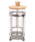 Natural Grain Glass And Bamboo 1 Liter French Press Coffee And Tea Maker With Removable Glass Carafe Easy Clean Design Three Layer Stainless Steel Filter That Traps Tiny Grounds Big Capacity For Coffee Or Loose Leaf Tea