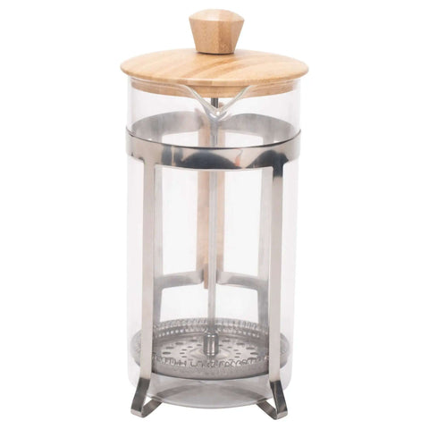 Natural Grain Glass And Bamboo 1 Liter French Press Coffee And Tea Maker With Removable Glass Carafe Easy Clean Design Three Layer Stainless Steel Filter That Traps Tiny Grounds Big Capacity For Coffee Or Loose Leaf Tea