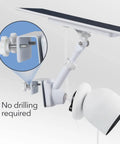 Gutter Mount For Nest Cam Battery And Solar Panel, Two In One Outdoor Mount Bracket with elevated viewing angle, no drilling required
