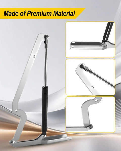 Two Pack Deck Box Hinges Replacement For Outdoor Storage Boxes with gas strut hydraulic soft close design, side view