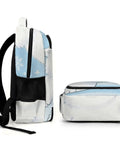 Side and top view of Snowflake Cub Printed Unisex Backpack With Large Capacity For School Work Or Travel, Dope Durable Polyester Daypack.