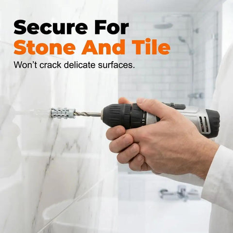 Heavy Duty 6X14MM Short Expansion Screw Set Rock Solid Wall Anchors for door hinge installation on tile.
