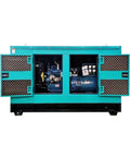 Tough As Nails Portable Generator System with open doors, revealing its industrial engine, suitable for outdoor job sites.