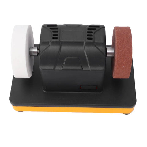 Pocreation Cordless Mini Bench Grinder, lightweight 20V wheel sander with dual grinding wheels for sharp tools.